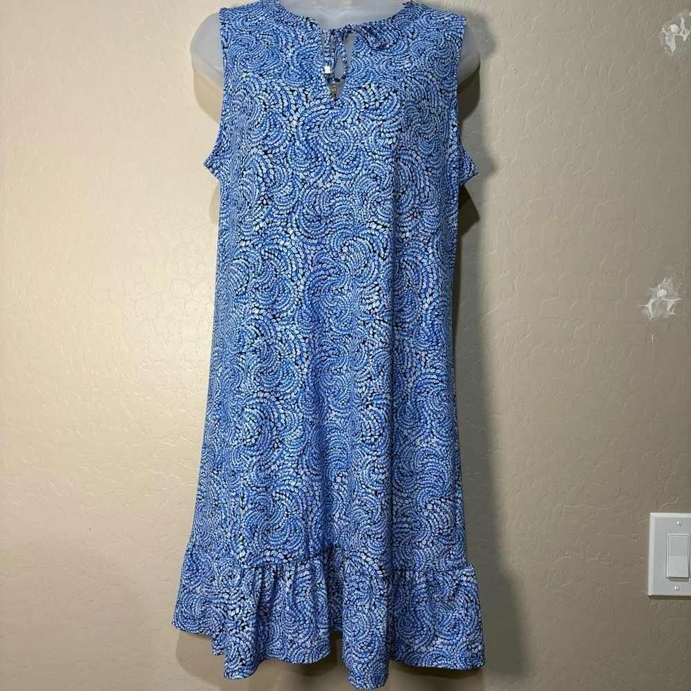 Michael Kors Blue Paisley Print Sleeveless Patterned Dress M